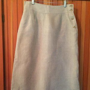Vintage Calvin Klein Beige Linen Blend Skirt